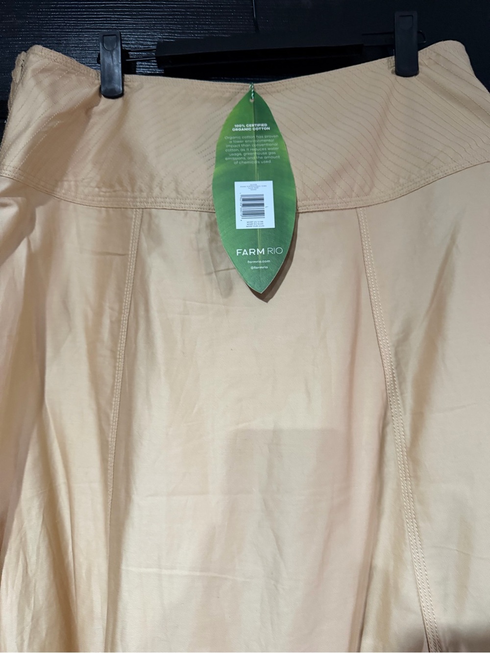 FARM Rio Cream A-Line Skirt with Subtle Paneling